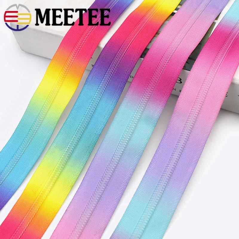 2Meters 5# Printed Nylon Zippers Tape Bag Clothes Backpack Zip Repair Kit Decorative Invisible Zipper Tailor Sewing Accessories