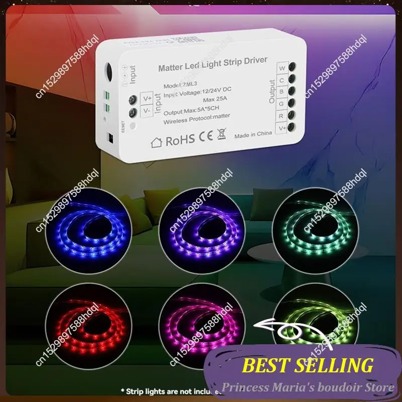 AB30-3X Matter Wifi LED Strip Light Controller RGBCW Controller LED Strip Bixb/Siri/For Google Home/For Alexa Control Support