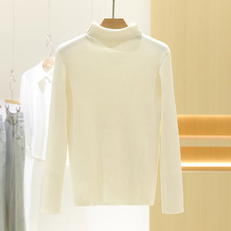 

Облегающий вязаный свитер High Ne Long Sve, цветной базовый слой, зимний вязаный свитер, Новое поступление, китайская мода