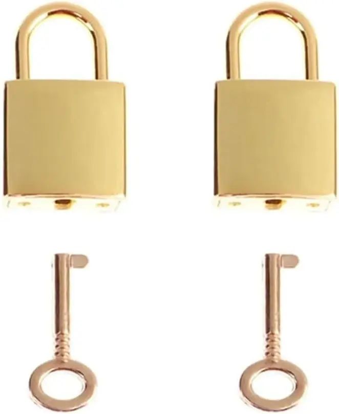 

2 Vintage Antique Mini Padlocks with Keys for Jewelry Box Diary Book Gold