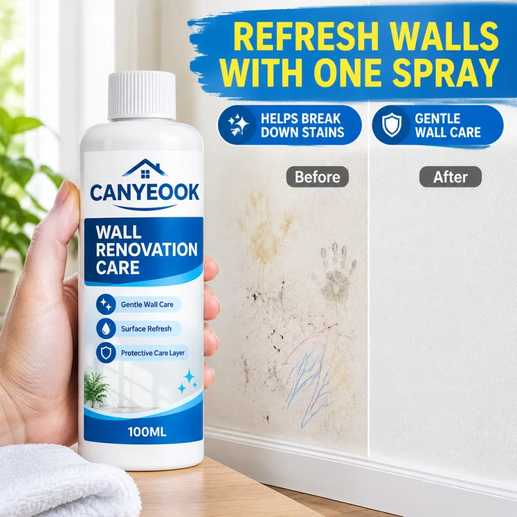 CANYEOOK Wall Renovation Spray 100ml Remove Stains Restore White Gentle for Latex Paint Kitchen Kids Room Wall Care