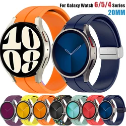 Originele Siliconen Band Voor Samsung Horloge 7 6 5 4 Klassieke Band 47Mm 43Mm 40Mm Magnetische Gesp Voor Galaxy Watch 5 Pro 45Mm