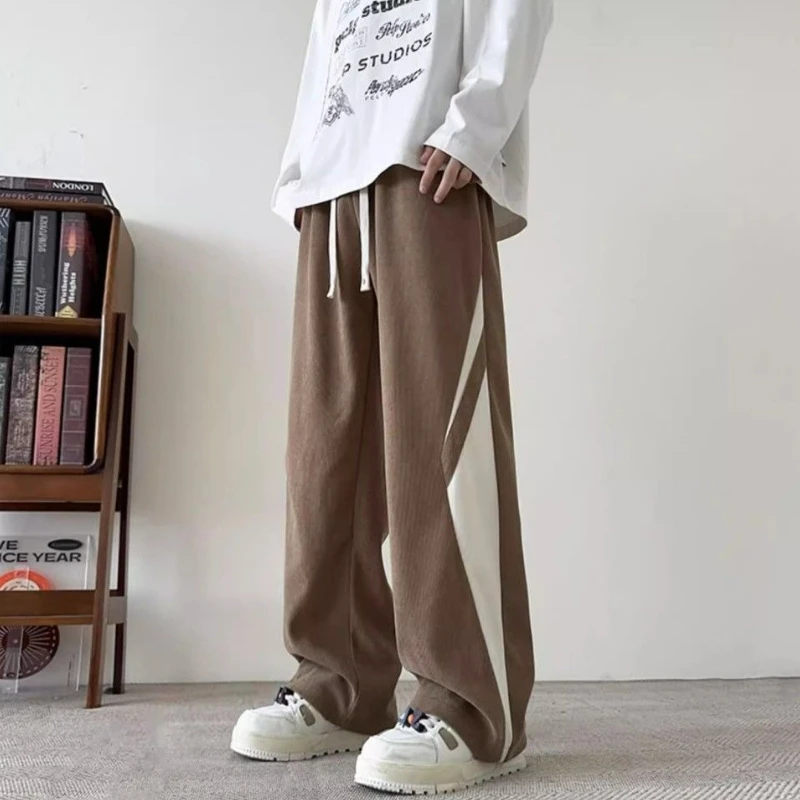 

Брюки с широкими штанинами и длинной драпировкой на эластичной резинке на талии Мужские спортивные брюки Распродажа Y2k Trend Новые в стиле ретро Крутые спортивные штаны для мужчин