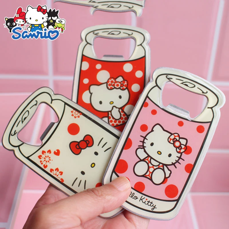 

Sanrio Cartoon Hello Kitty Wine Bottle Opener Girly Pink Creativity Portable Beer Bottle Opener Fridge Magnet