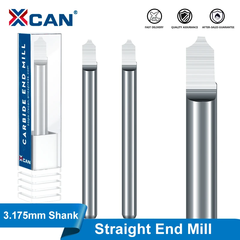 

XCAN Milling Cutter 3.175mm Shank Straight End Mill R1.18 Round Corner CNC Carving Bit for Wood Engraving Bit Carving Tool