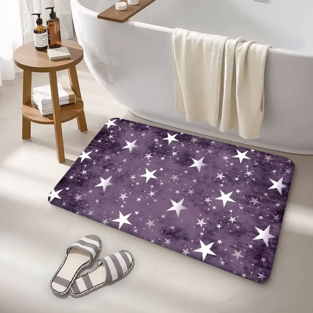 Star Texture Cartoon Simple Hallway Carpet Retro Multiple Choice Living Room Kitchen Rug Non-Slip Welcome Rug