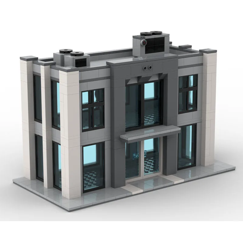 MOC-247089 Edificio de Oficinas Moderno, Bloques de Construcción, Serie Paisaje Urbano, Arquitectura Urbana, Bloques de Construcción, 503 Piezas, Juguetes Creativos, Regalo