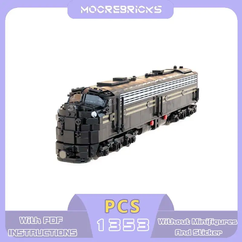 MOC 1 48 Motorized E8 Diesel Locomotive Train Building Blocks Retro Streamline Passenger Railway Engine Bricks Adult Gift