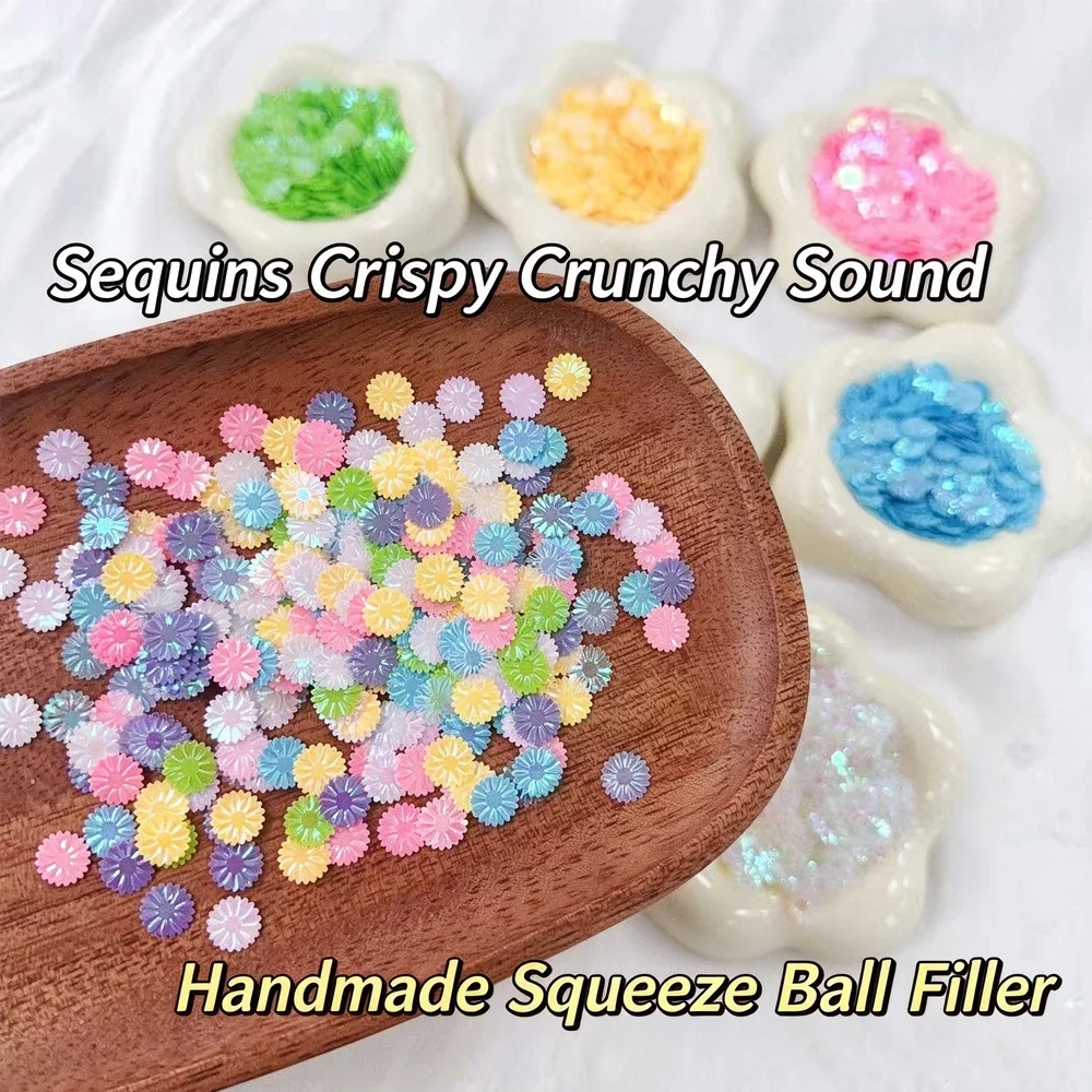 Holographic 9mm Daisy Sequins, Slime Fillers, DIY Nail Art Resin Phone Case Accessories, Sequins for Garment Box Decoration