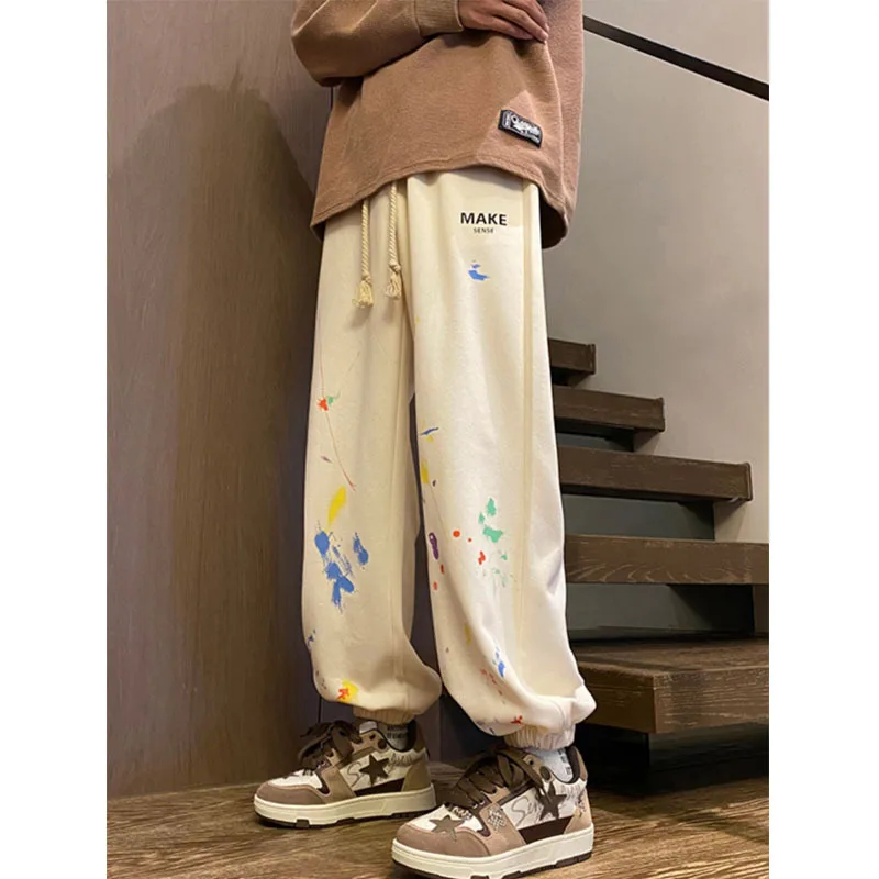 

Y2K Mens Streetwear USA Style Graffiti Cargo Pants Men Baggy Sweatpants Jogger Trousers Vintage Wide Leg Pants Pantalon Hombre