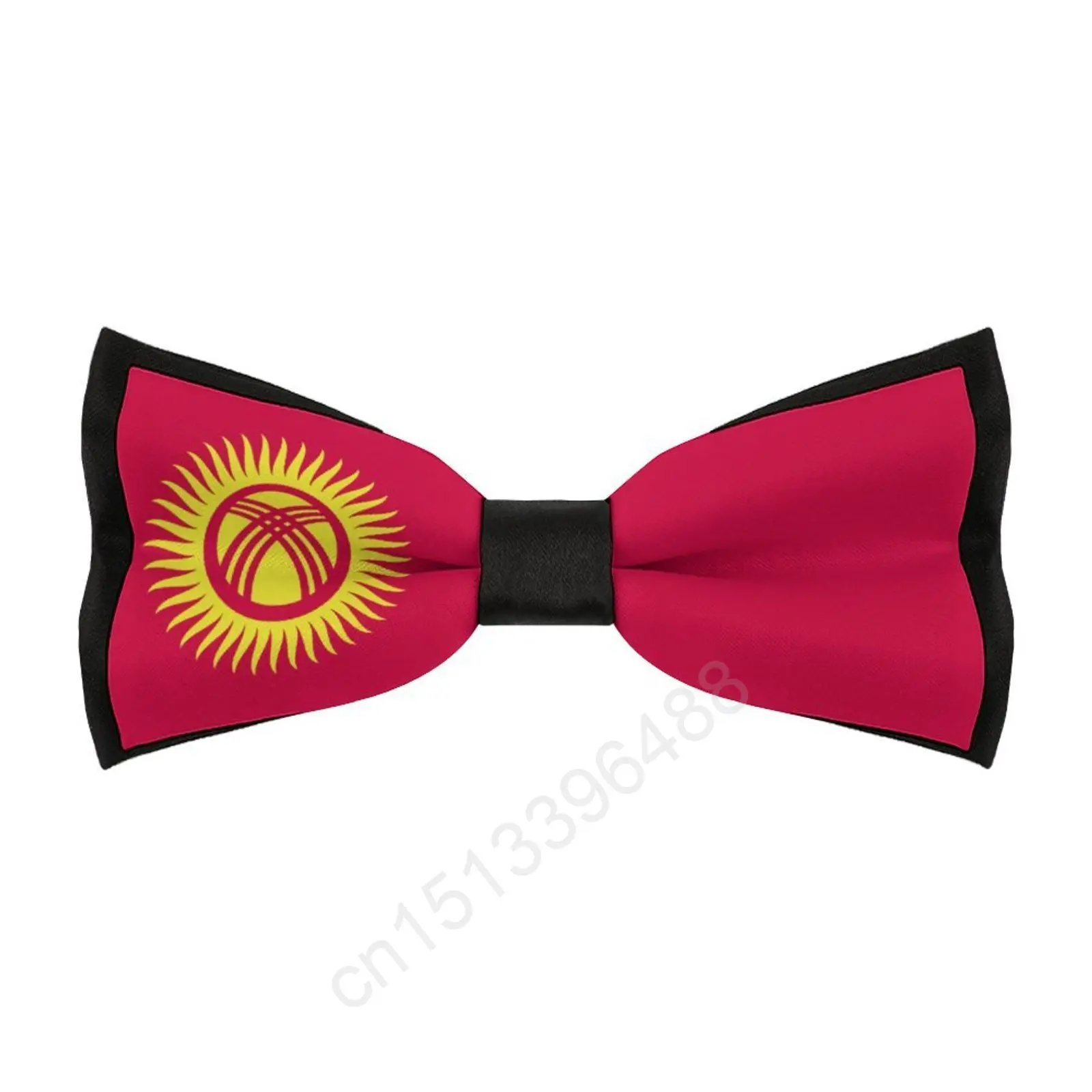 

New Polyester Kyrgyzstan Flag Bowtie for Men Fashion Casual Men's Bow Ties Cravat Neckwear For Wedding Party Suits Tie