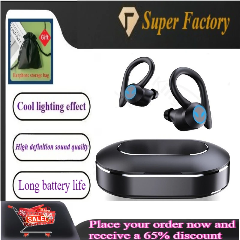 

TWS Esports Games True Wireless Bluetooth Earphones Noise Cancelling Ear Hanging Sports in Ear Ultra Long Battery Life 6 Hours