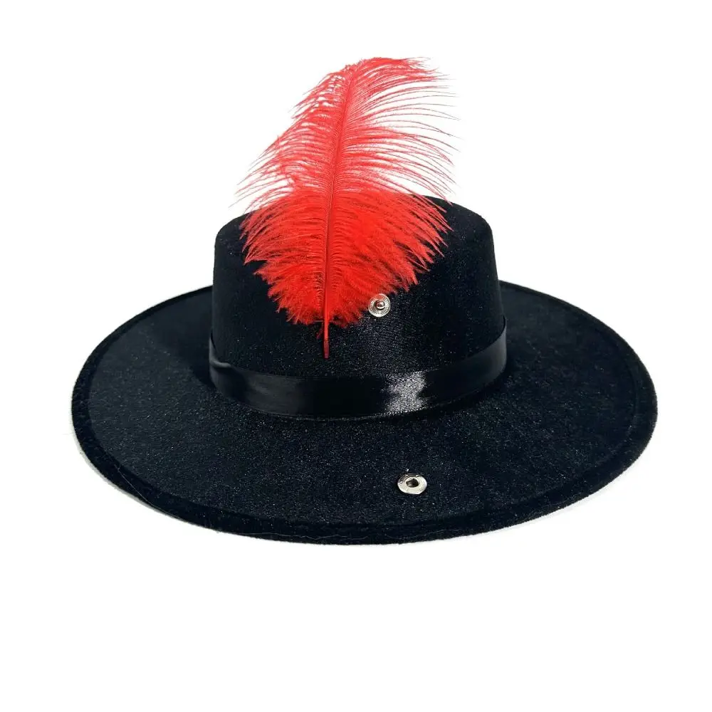 Wide Brim Gentleman Fedoras Hats Classic 1920s Topper Hat Vintage Fedoras Hats Feather Decor Elegant 1920s Jazz Hat