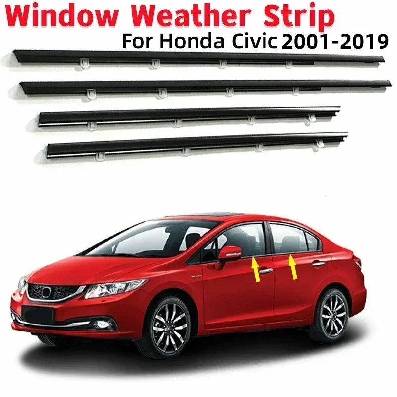 

Car Window Weather Strip Waterproof Pressure Strip Window Trim Sealing Strips for Honda Civic 2001-2019