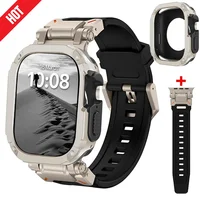 Funda de TPU y correa de goma para Apple Watch Ultra 2 1, pulsera de silicona de 49mm para IWatch Series de 44mm, 45mm, 8, 7, 6, 5, 4, Se 9