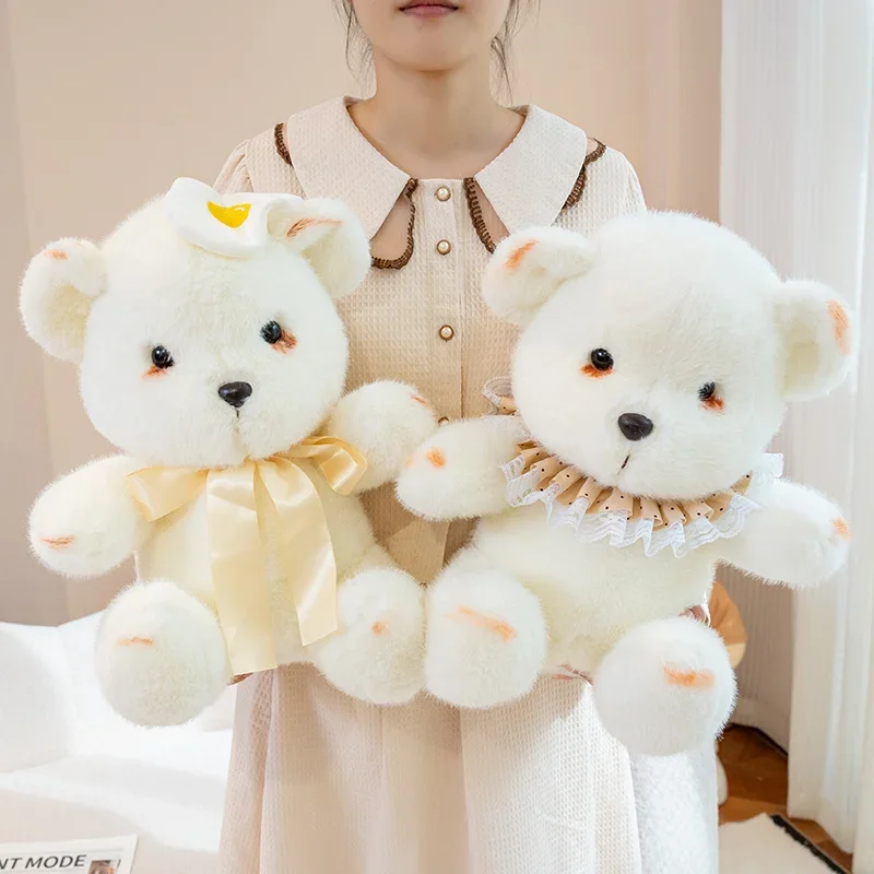 포근한 스모키 메이크업 토끼 곰 봉제 인형 따뜻하고 사랑스러운 어린이용 인형 파티 장식 재미있는 선물