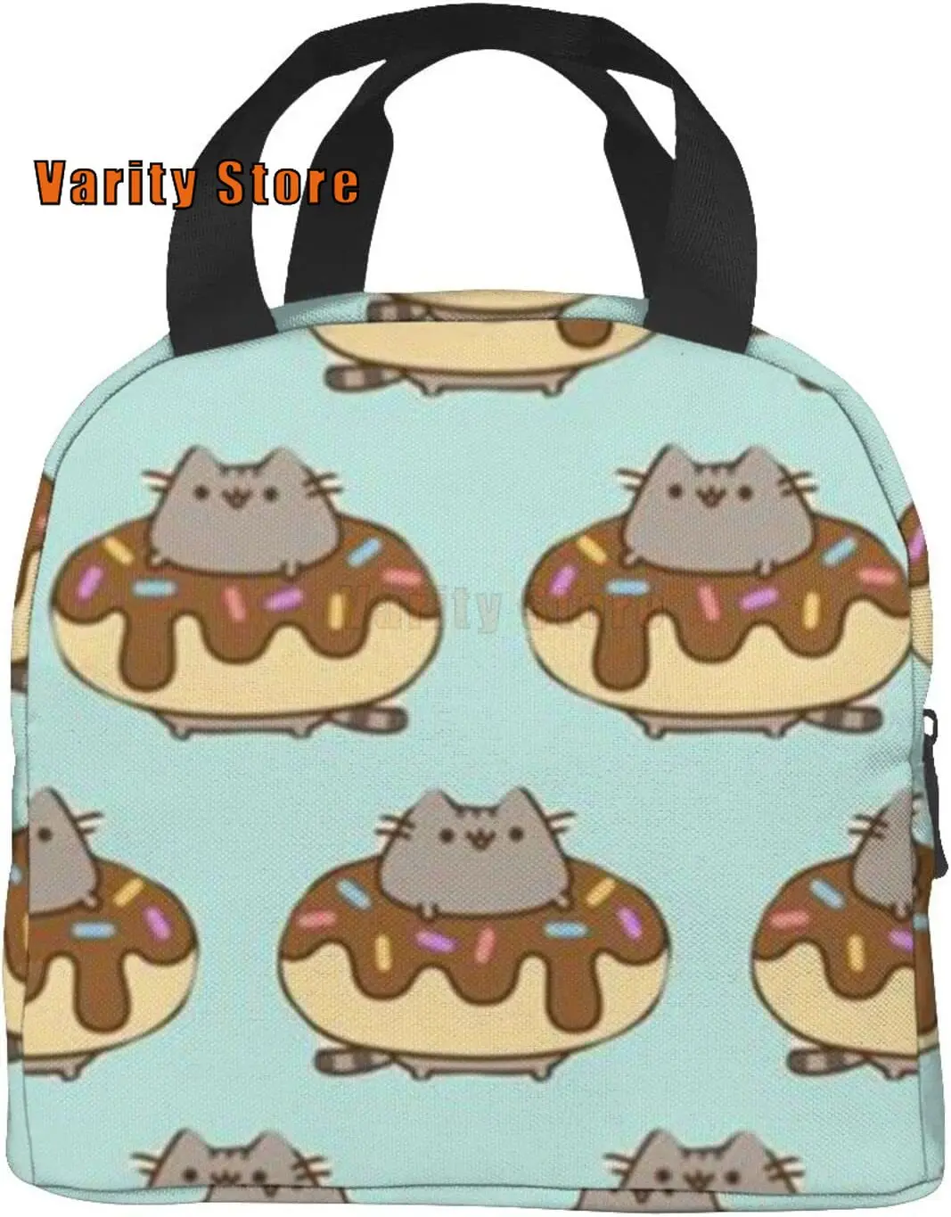 NA Cute Cat donut Lunch Box borsa termica per il pranzo borsa per il pranzo borsa per Snack riutilizzabile contenitore per alimenti per ragazzi e