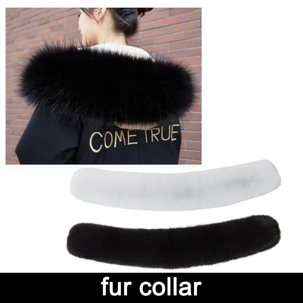 2024 Fashion Imitation Fox Fur Collar Autumn Winter New Men's Women Hat Strips Straight Collar Comfortable Imitation Fur Collar