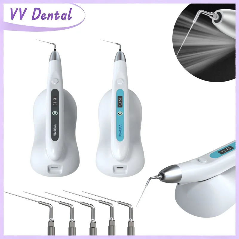 Irrigateur et activateur de canal radiculaire dentaire VV avec charge magnétique sans fil et lumière LED, pratique pour la thérapie endodontique