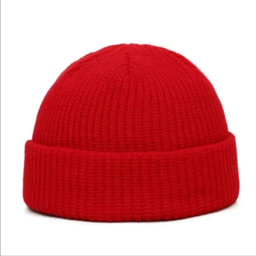 Straße Einfarbig Gestrickte Kappe Brimless Warm Halten Vintage Kuppel Hut Elastische Melone Beanie Cap Outdoor