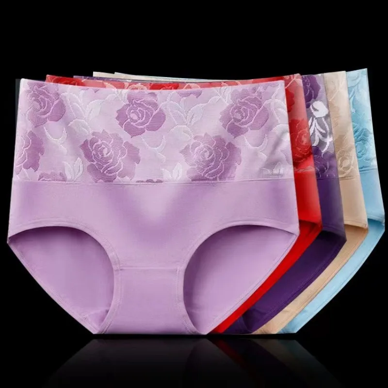 1Pcs/Lot Women's Underwear Plus Size Cotton Panties High Waist Briefs Sexy Lingeries Female Pantys 5XL Seamless Underpant Girls