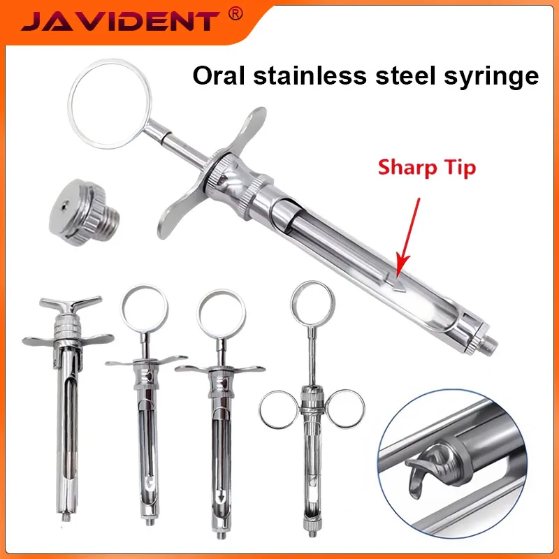 Dental Stainless Steel Intraligamental Syringe Pen-Style Aspirating Multi-type Dental Surgery Anesthesia Aspirating Gun Syringe