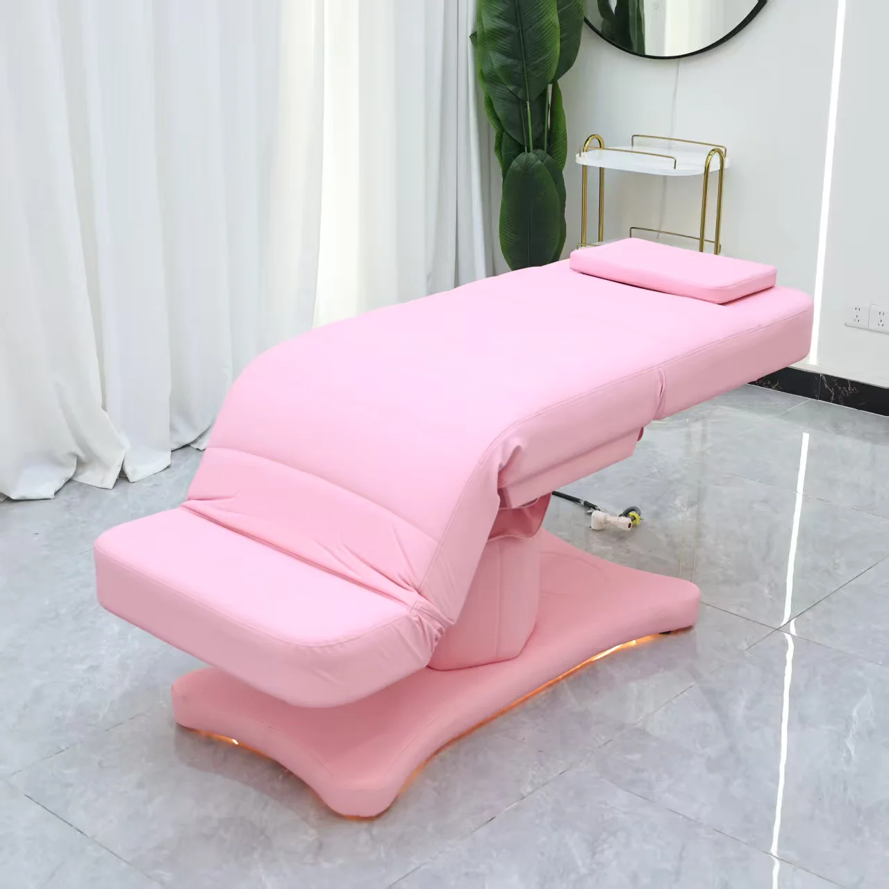 Cama rosa para el cuidado de la belleza y el cuidado facial, camas de diagnóstico para exámenes físicos, silla, muebles de salón de belleza, envío desde Estados Unidos