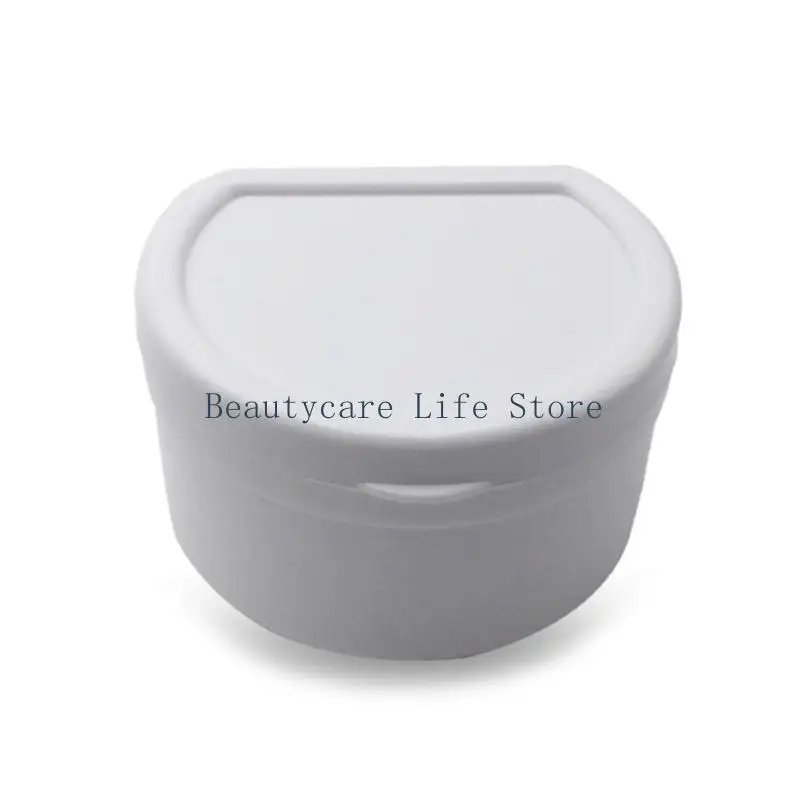 652C Denture Bath Box Cup, Complete for Dentures, Clear Braces, Mouth Guard, Night Guard & Retainers,Traveling