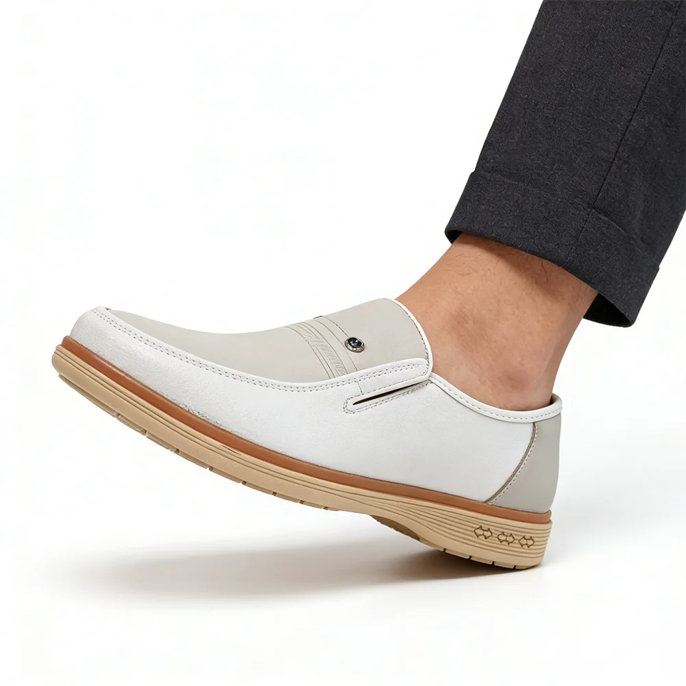 Mens Casual Leather Loafers Slip-On Driving Shoes Lightweight Comfortable Business Work Moccasins Office Shoes DX946