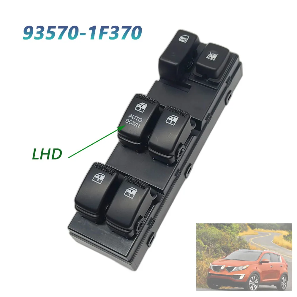 93570-1F370 Front Left Power Master Control Window Switch Driver Side For Kia Sportage 2004 2005 2006 2007 2008 2010 935701F370