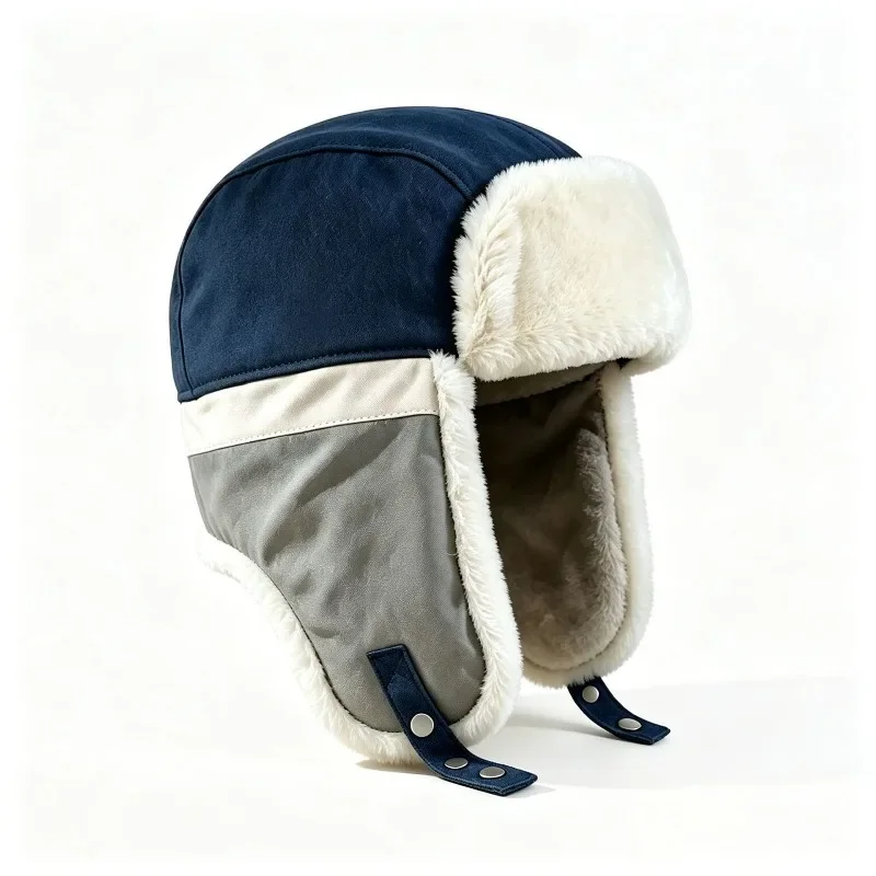 Winter Plush Lei Feng Pullover Hat for Women Windproof Warm Korean Version Cap Outdoor Riding Daily Use