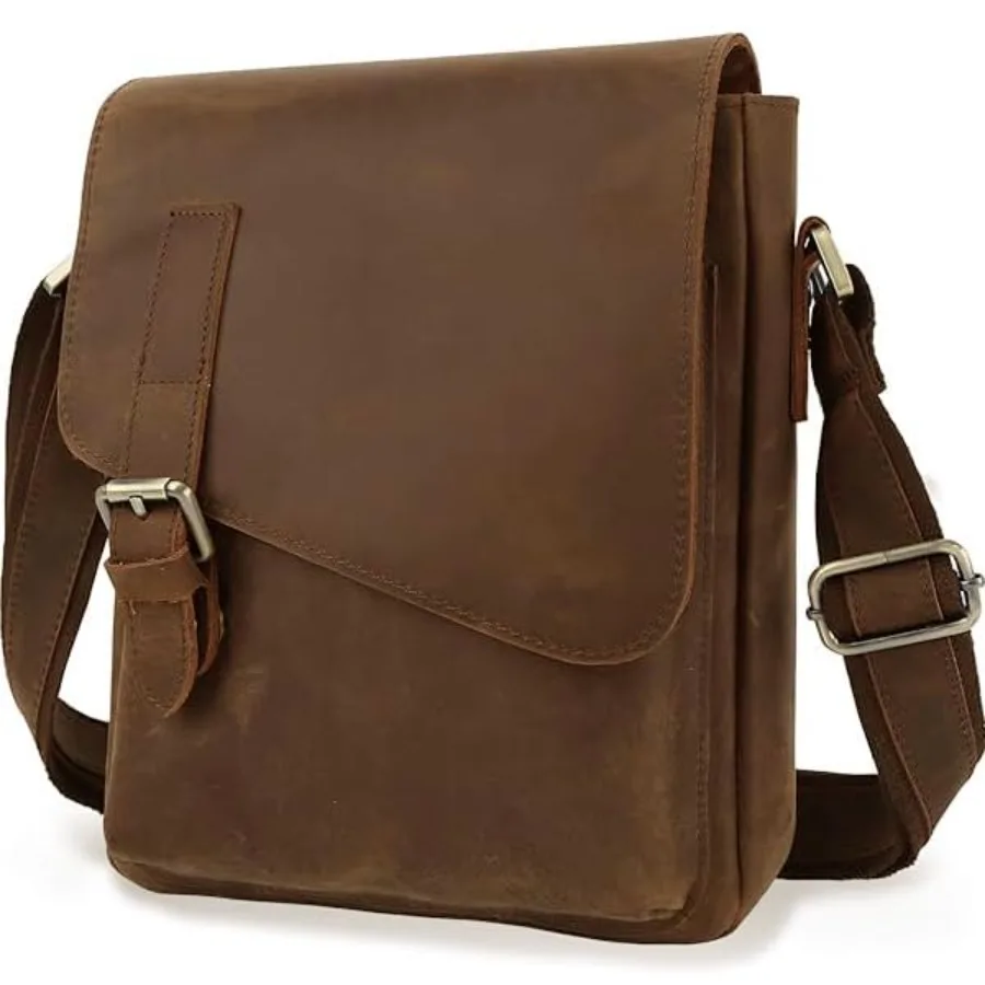 

JackandChris Leather Messenger Bag for Men Man Purse Crossbody Bags for Work Business