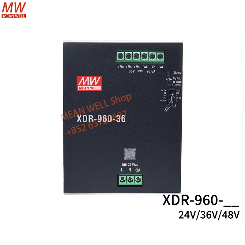 MEAN WELL XDR-960E-24 XDR-960E-36 XDR-960E-48 Switching Power Supply 960W AC/DC High-End Ultra SlimIndustrial DIN Rail Power