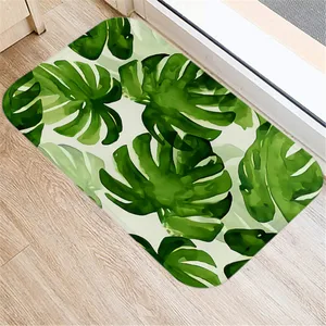 Tropische Pflanzen Palmeira Monstera Dekoration Teppich, Samtgeschichte, Innenboden Teppich, Küchenteppiche, Badezimmermuster, Anti-S-Slype-Teppich, 40x60 8 Hauptverkaufsteppichmonstera - №2