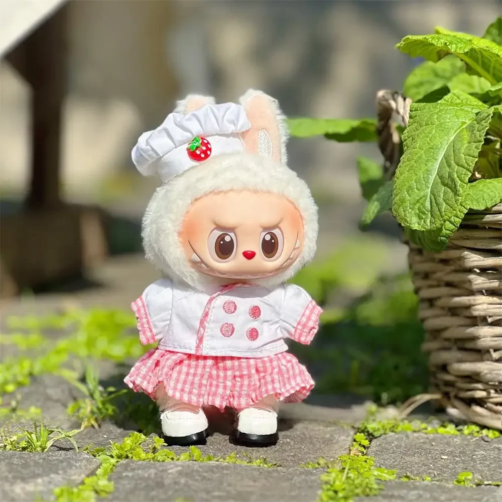 

Для 15-17 см Ropa labubu детская одежда клубничная одежда шеф-повара цветная юбка «Любовь» весенние наряды для лабу тканевые аксессуары