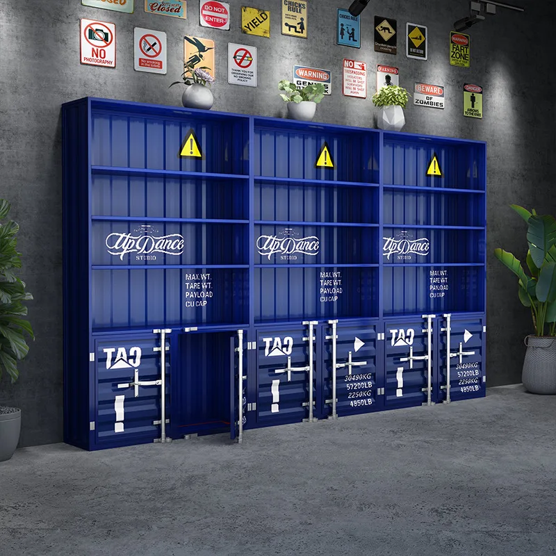 Industrial wind wrought iron wine cabinet figure display bar display  commercial display rack