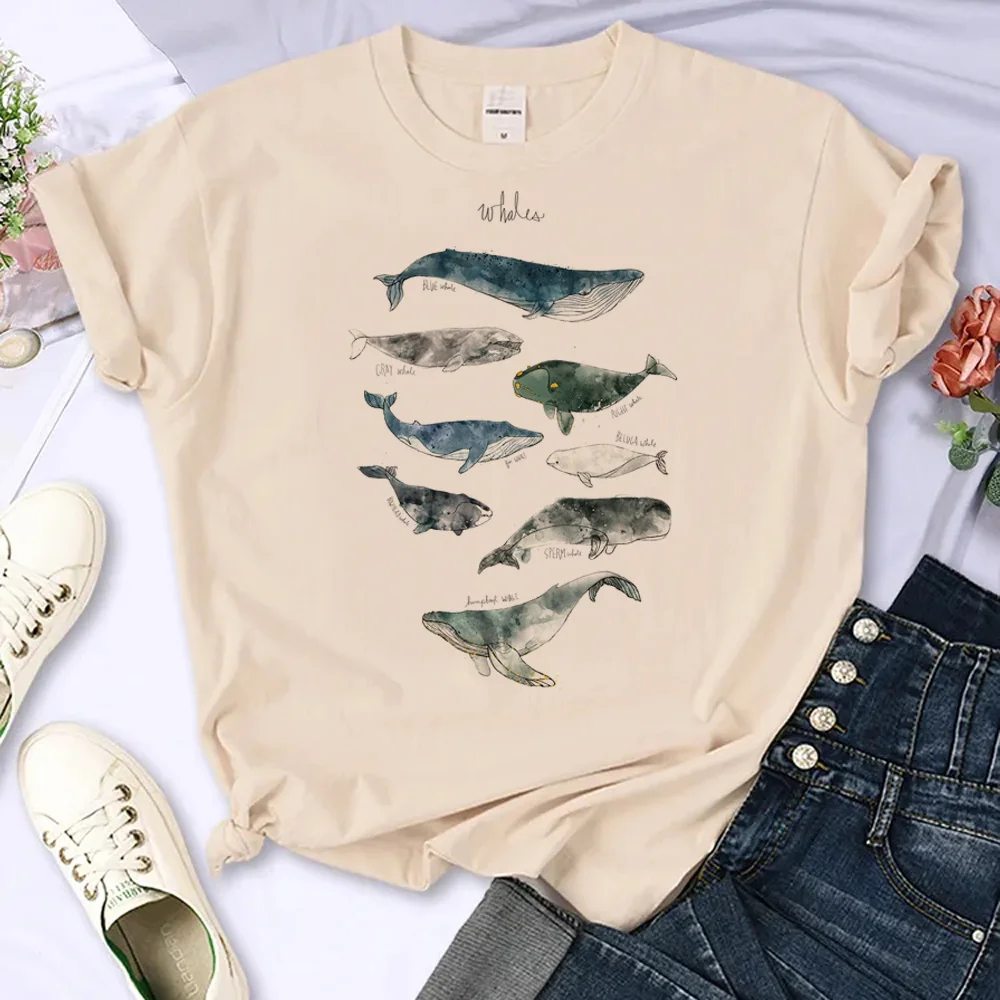 

Whales t shirt women comic Y2K t-shirts girl streetwear comic 2000s clothes