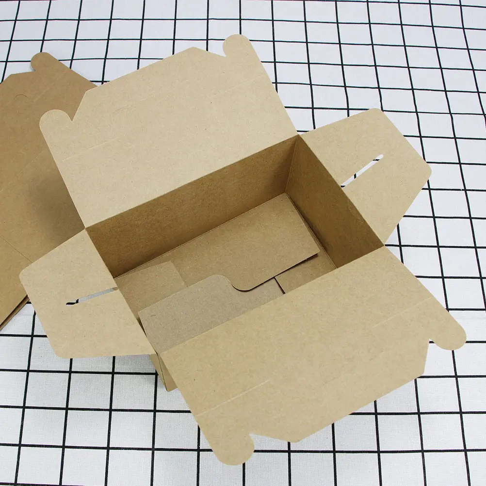 25pcs Simple Burger Fried Chicken Packing Boxes Picnic Food Containers Storage Box Party Decoration Accessories Kids Gift Holder