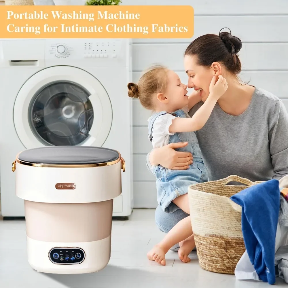 Portable Washing Machine, 15L, Upgraded Motor Cleaning Small Washer for Underwear, Baby Clothe, Apartment, RV, Travel, Camping