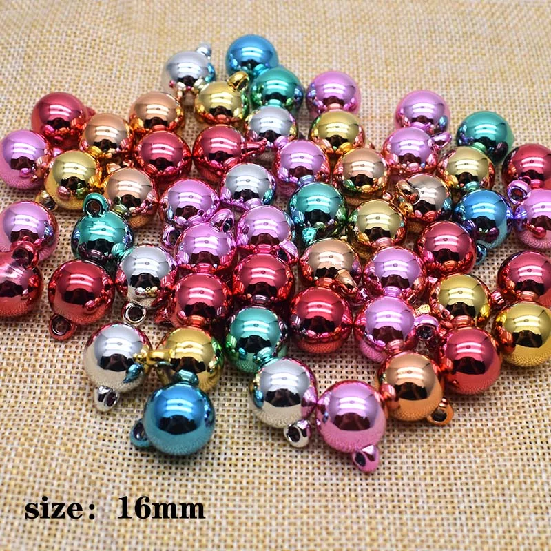 High-quality Color plating 10/50pcs 16mm Acrylic Round Beads Charms Pendants For Jewelry Making Findings DIY Necklace Earrings