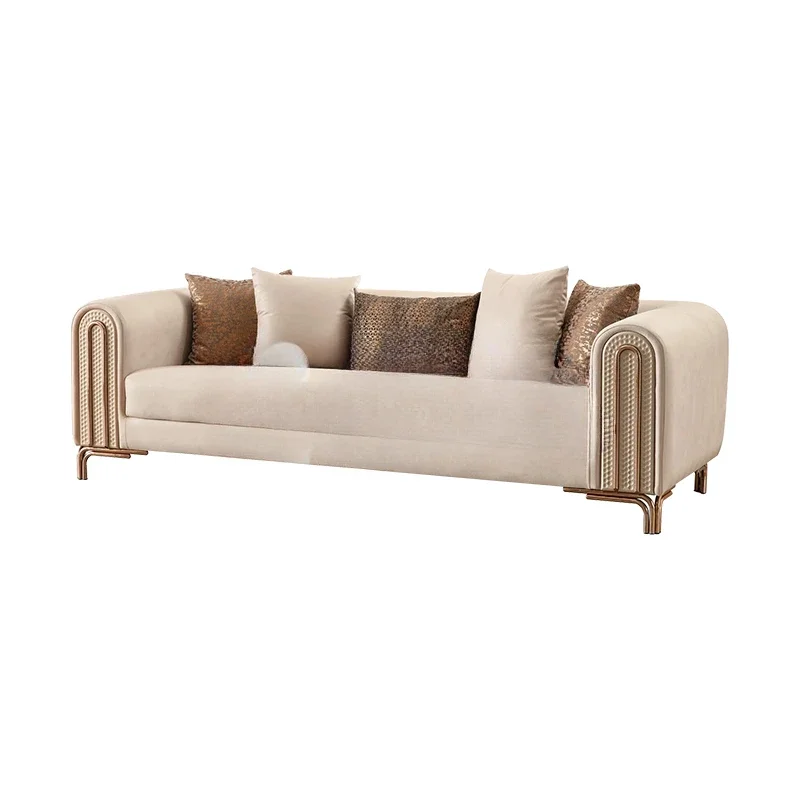 Nordic Beige Velvet Fabric Couch Leisure 1 2 3 4 Seater Sofa