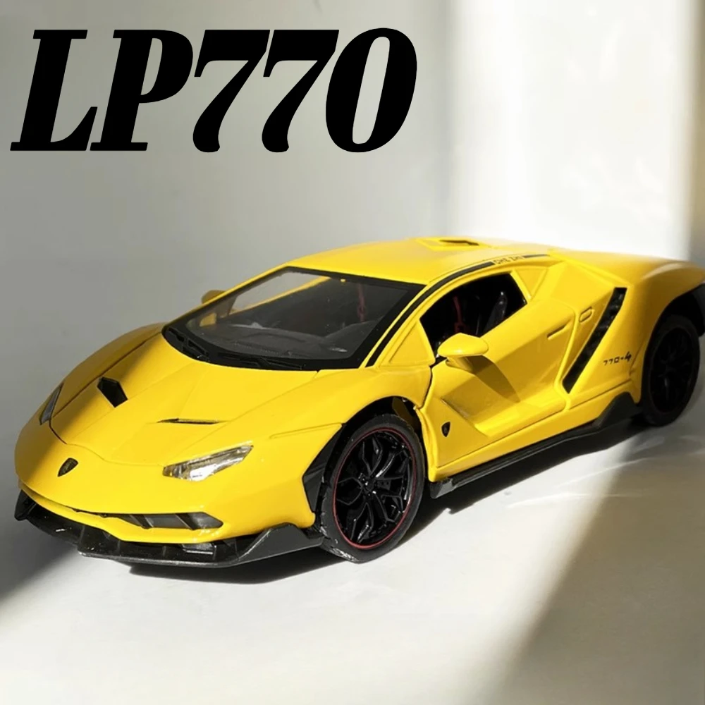 

1:24 масштаб Lambor LP770 Revuelto модель спортивного автомобиля игрушечный сплав литой под давлением звук свет суперкар модели транспортных средств подарки на день рождения для мальчиков