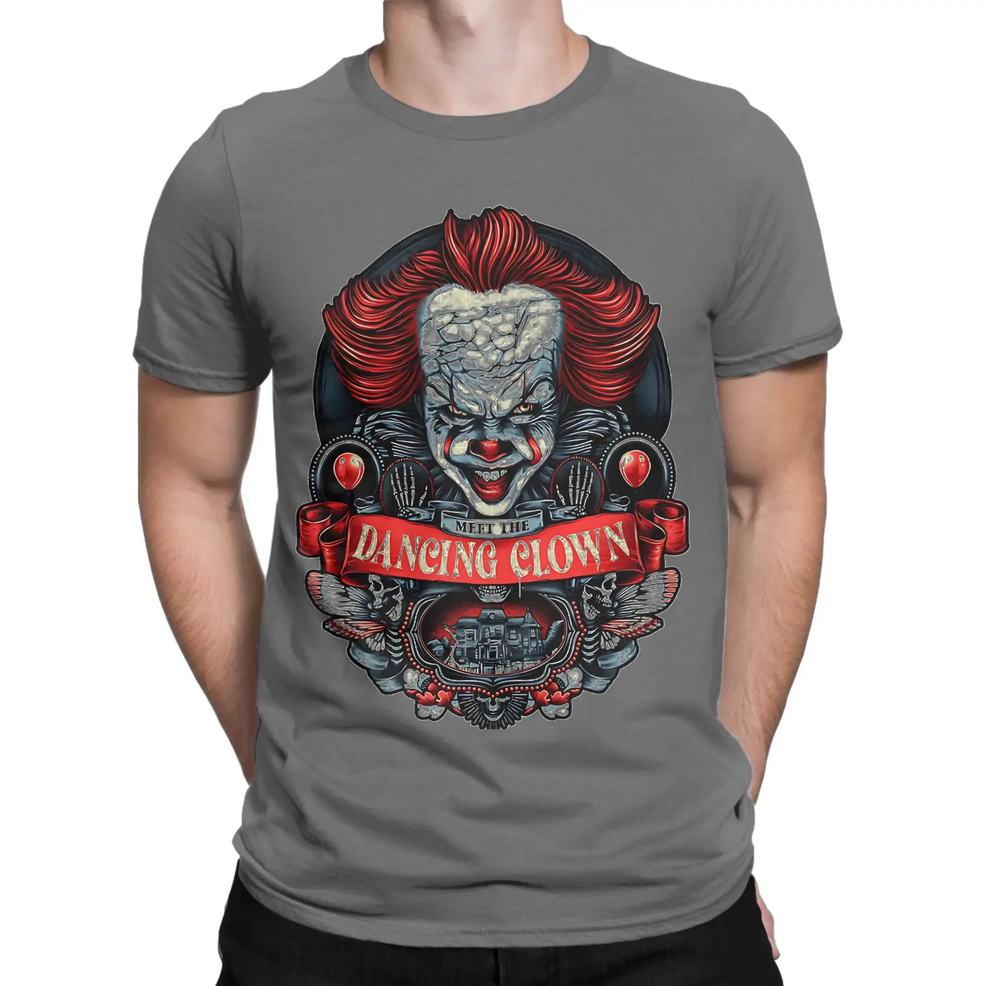 Halloween Movie Horror Pennywises T Shirt Men Round Neck Short Sleeve Tops Shirts  Cotton Summer Tops Shirts