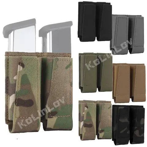Tactical Pistol Magazine Pouch for Glock SIG P320 2011 H&K Hunting Airsoft Double Mag Outdoor Flashlight Knife Tool Bag