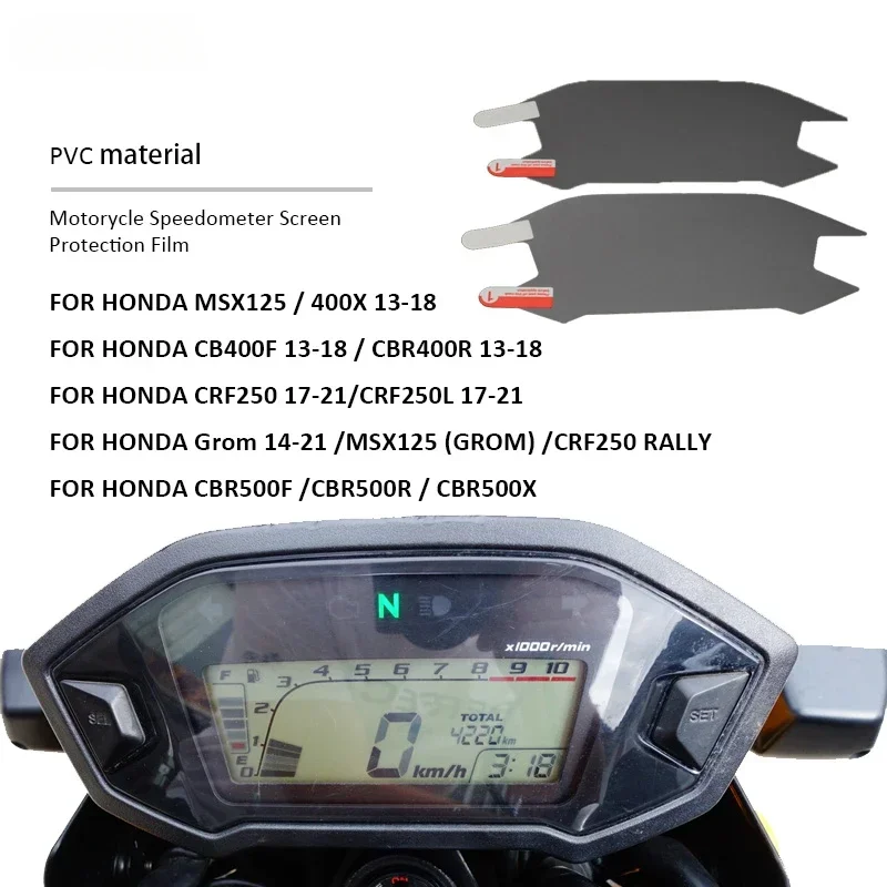 Scratch-proof Cluster Scratch Protection Film Screen Protection For HONDA MSX125 GROM 400X CB400F CBR400R  CRF250L Grom CRF250 R