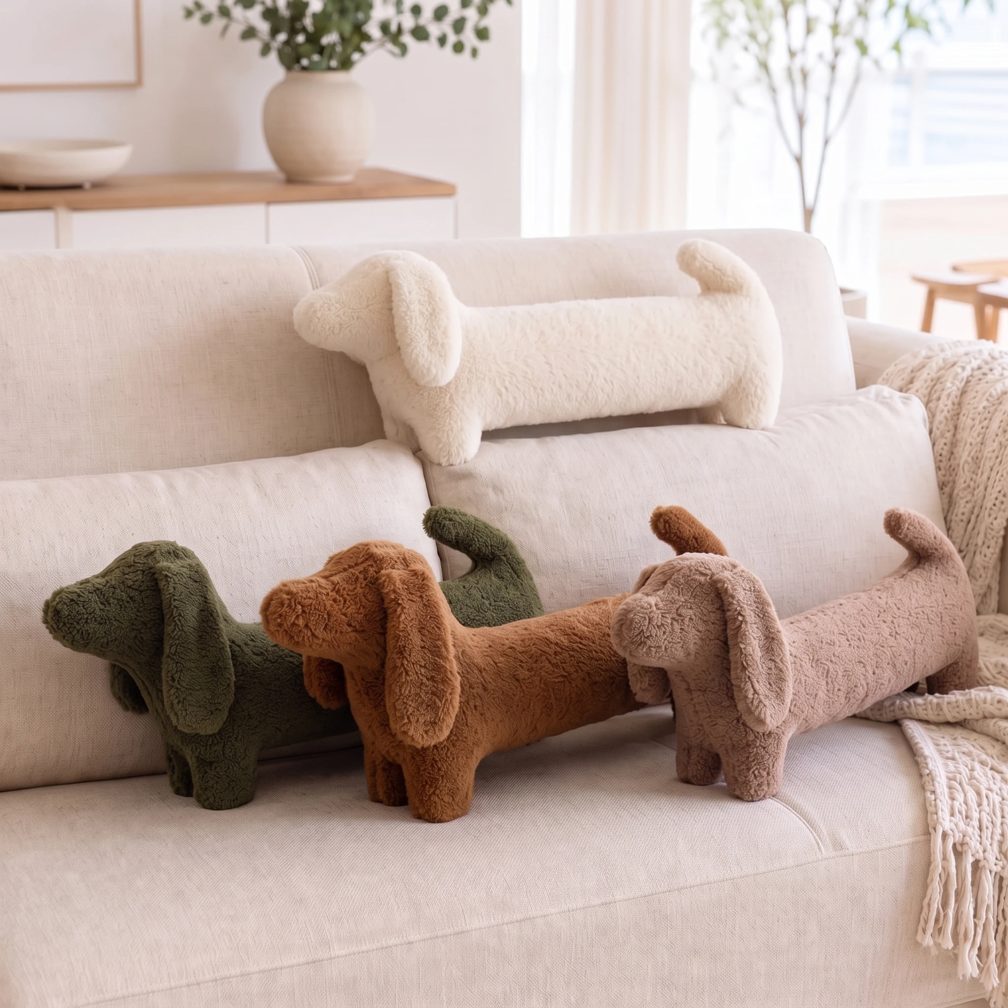 Dachshund Pillow, 26.77in/42in Long Wiener Dog Plush, Soft Sausage Body Pillow, Cute Home Decor Gift for Kids Women Adults