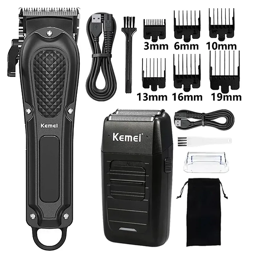 Kemei Hair Clipper Km-1071 Km-2299 Km-1102 Rechargeable Cordless Trimmer for Men Grooming Electric Beard Shaver for Men