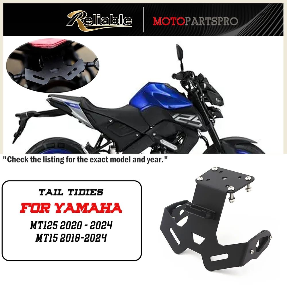 

MT15 MT125 Motorcycle Plates Holder Tail Tidy For Yamaha MT125 Fender Eliminator PLUG & PLAY 2020 - 2024 MT-15 MT15 2018-2024