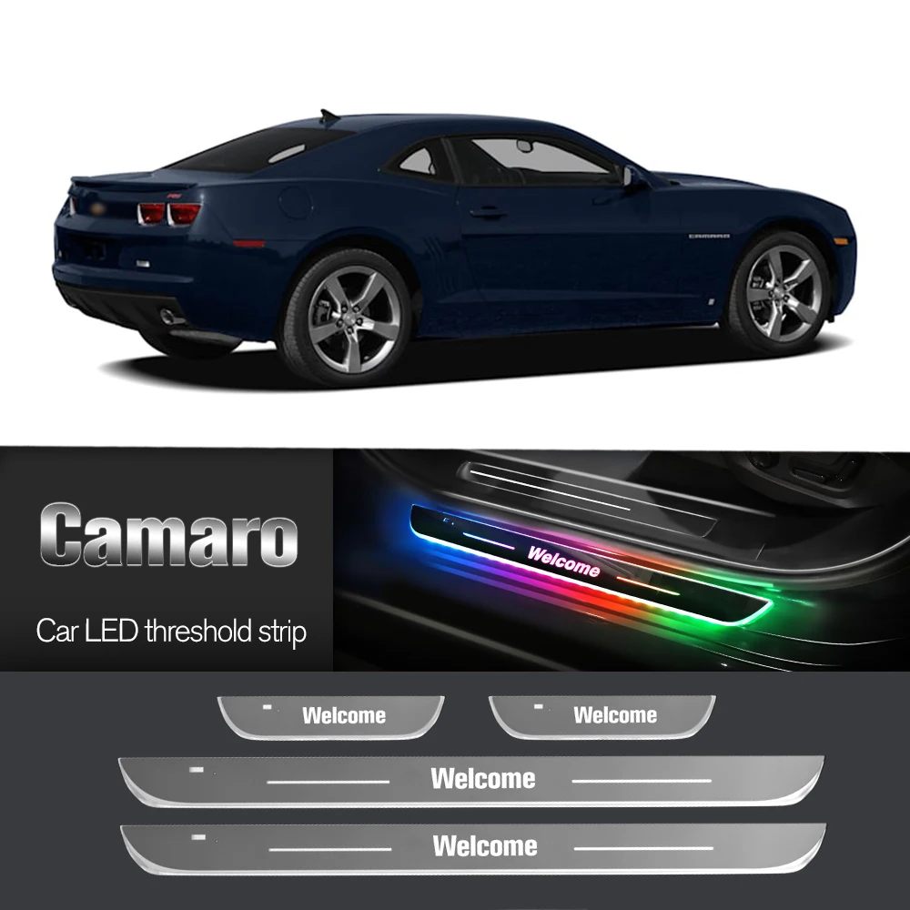 

Car Door Sill Light For Chevrolet Camaro 1993-2018 2010 2012 2015 Customized Logo LED Welcome Threshold Pedal Lamp Accessories