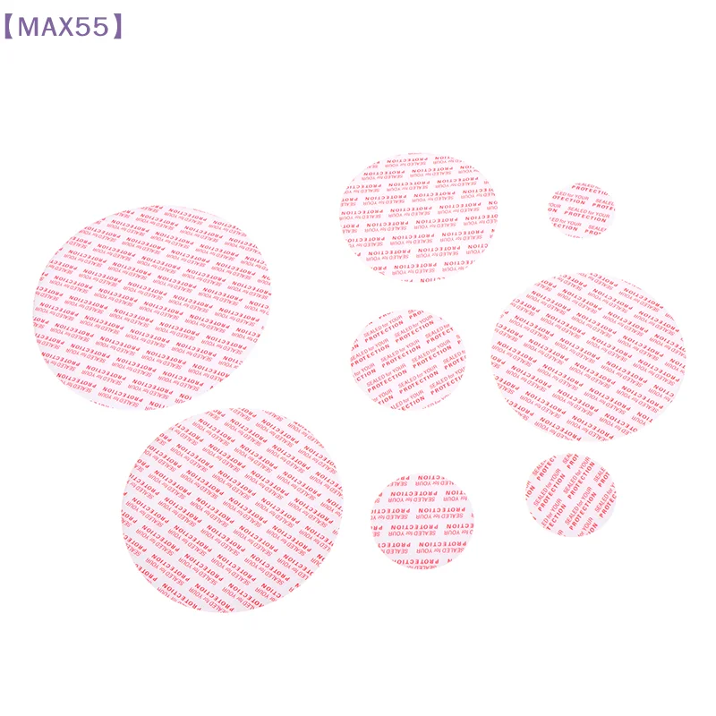 【MAX-55】100Pcs 0MM-82MM Self Adhesive Pressure Sensitive Press Seal Cap Liners Jar Bottle Foam Safety Tamper Sealers Plate